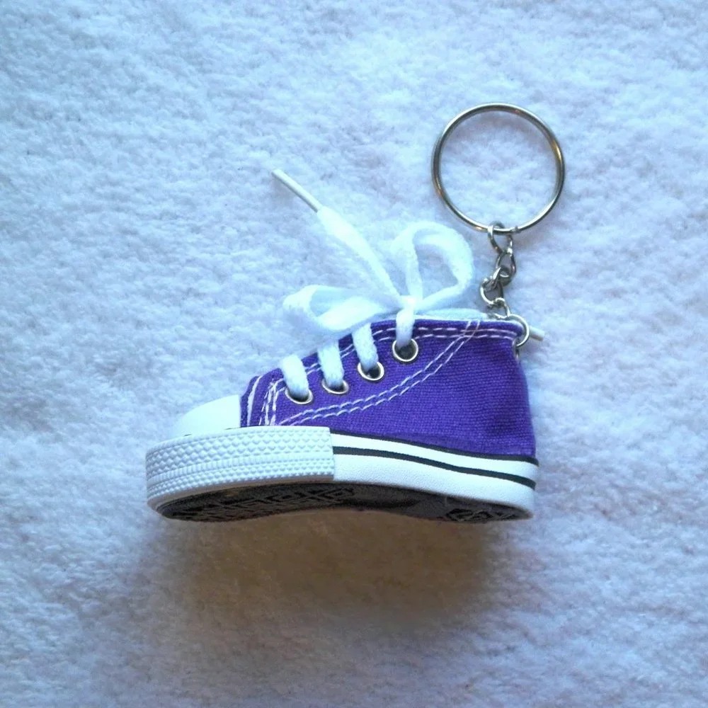 Sneaker Keychain Keyring Purple Mini Hi Top